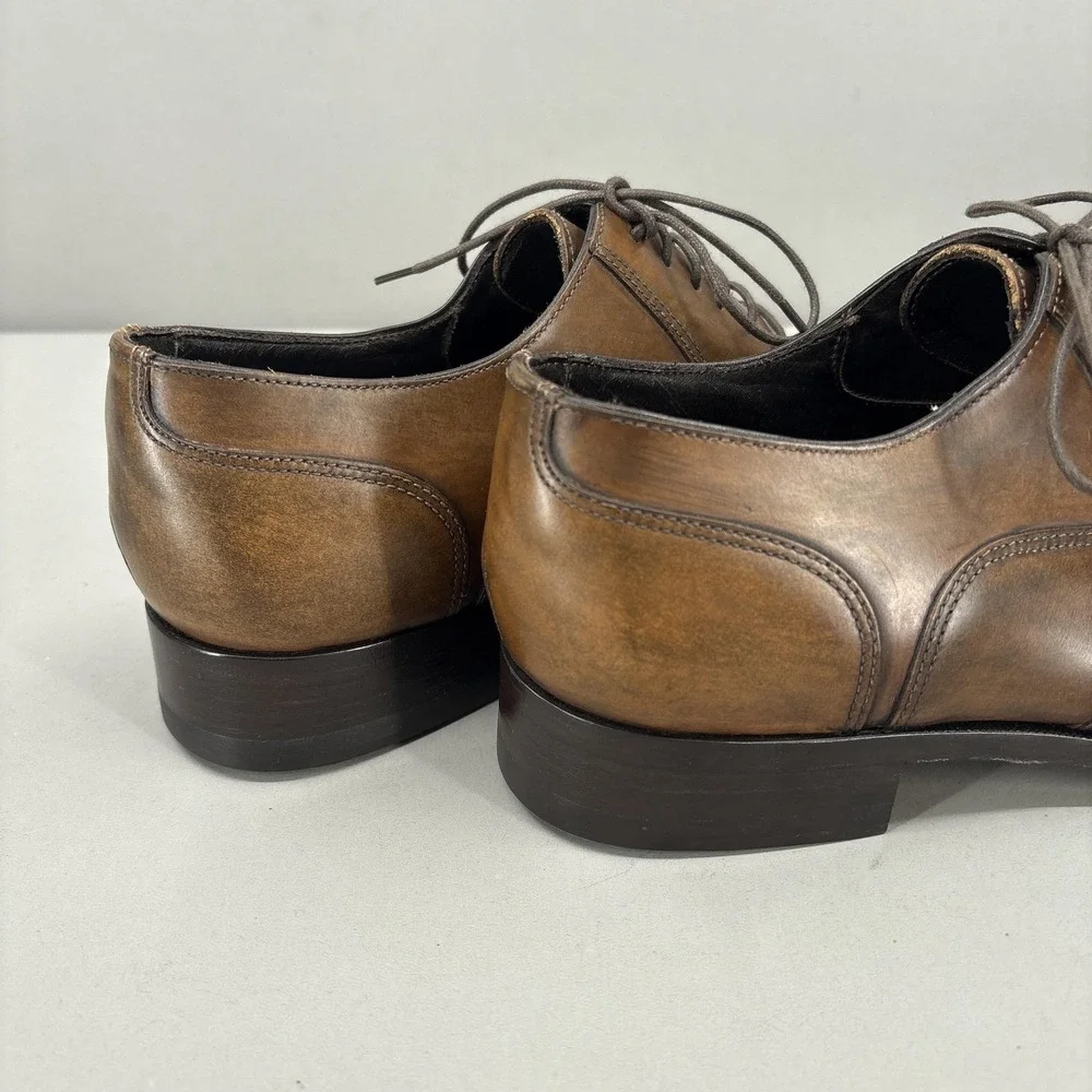 Canali Shoes‎ Mens 8.5 41.5 Brown Leather Wingtip Oxford Made Italy Dress NEW